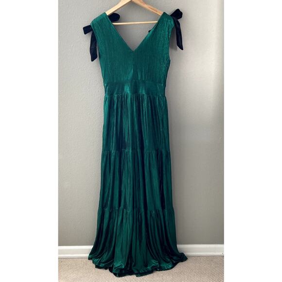 Sugarlips Cannes Liquid Satin Evening Maxi Dress - Emerald Green - Medium - Picture 5 of 7
